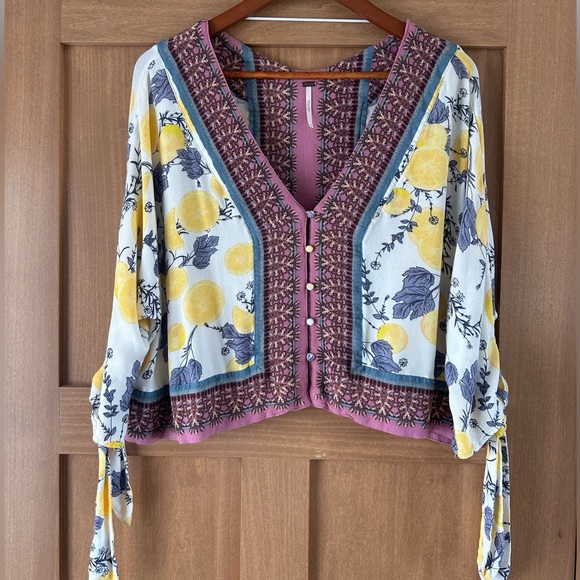 Free People Freshly Squeezed Shirt size Small - Picture 2 of 12